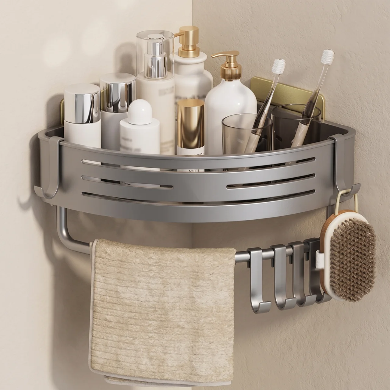 Corner Shower Caddy Rack Self Adhesive No Drill Bathroom Kitchen Storage