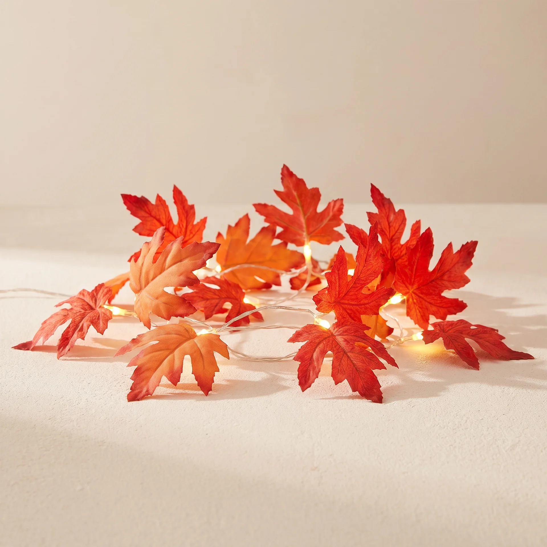 Maple Leaf String Lights - Warm LED Glow for Outdoor Fall Decor, 2M-6M 
