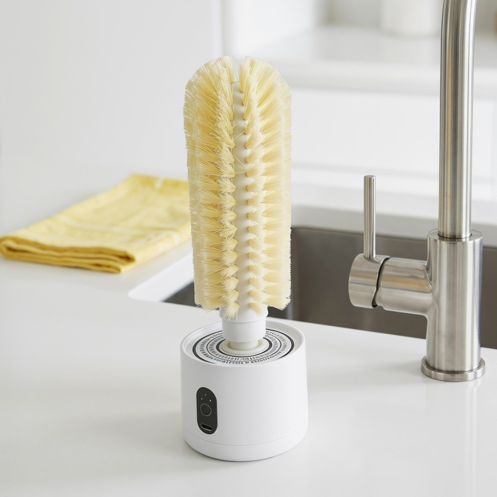 Electric Cup Scrubber with Rotating Brush for Sink Cleaning