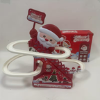 Santa Roller Coaster Track Motorized Christmas Toy with Music and LED Lights