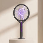 Electric Mosquito Swatter Extendable with Camping Light and Rotating Head