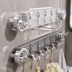 Folding Hook Rail Self Adhesive Wall Mounted Towel Coat Bag Hooks