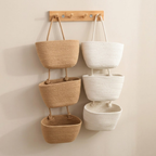 Hanging Storage Basket 3 Compartments Over Door Organizer for Kitchen Bathroom Bedroom