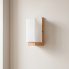 Wall Sconce with Rectangular Frame and Glass Shade