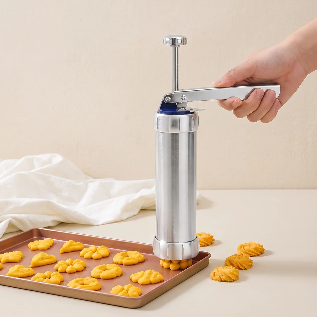 Cookie Press Set for Cookies and Pastries with 20 Discs and 4 Nozzles
