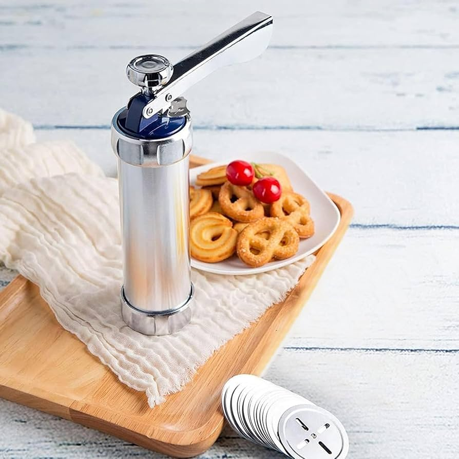 Cookie Press Set for Cookies and Pastries with 20 Discs and 4 Nozzles