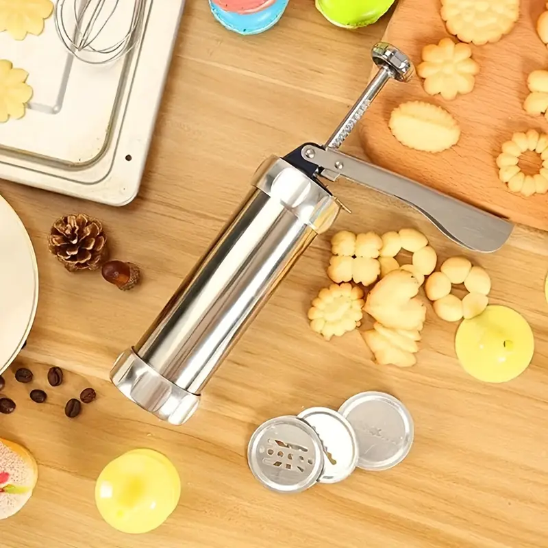 Cookie Press Set for Cookies and Pastries with 20 Discs and 4 Nozzles