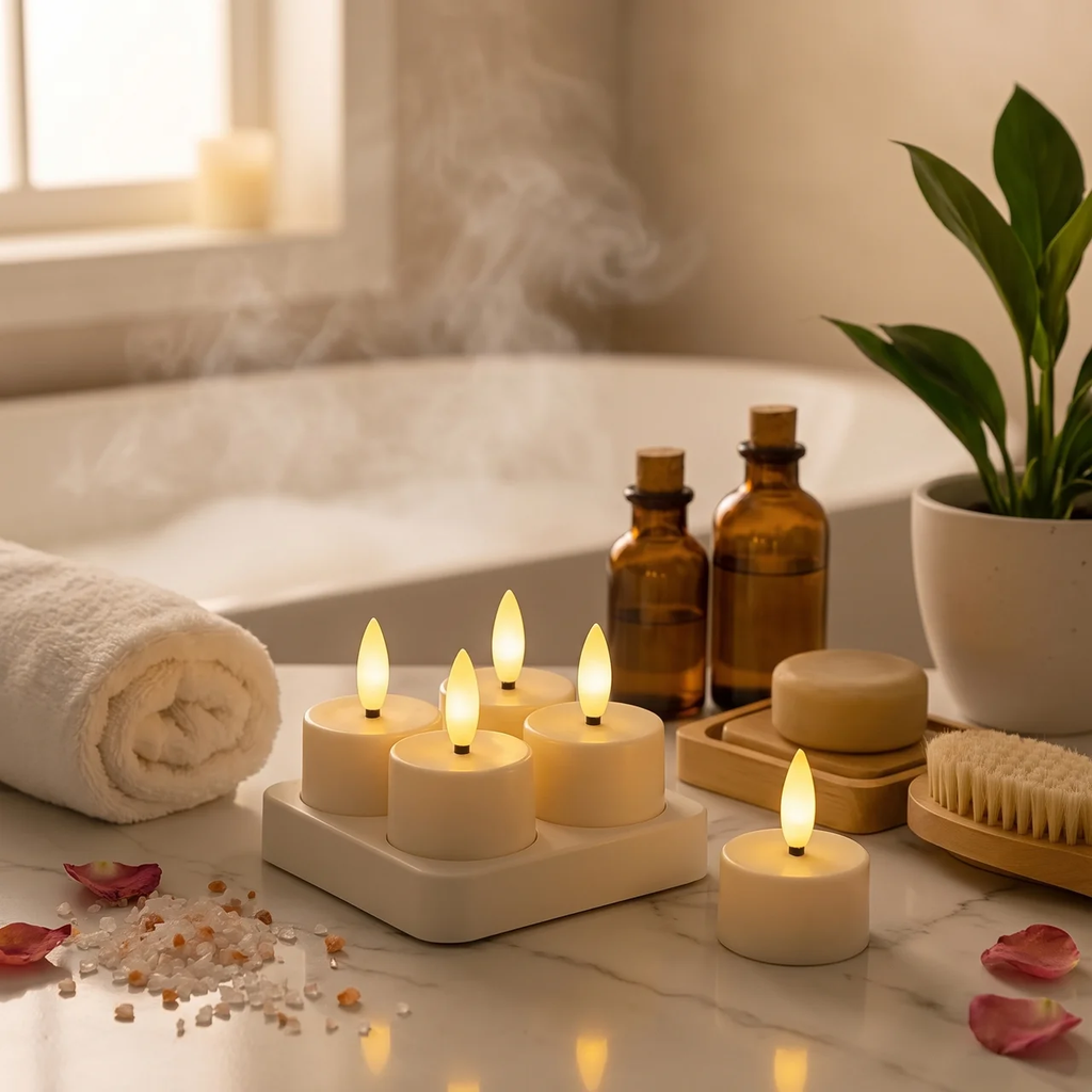 Rechargeable Flameless LED Candles with Remote Control and Flickering Light
