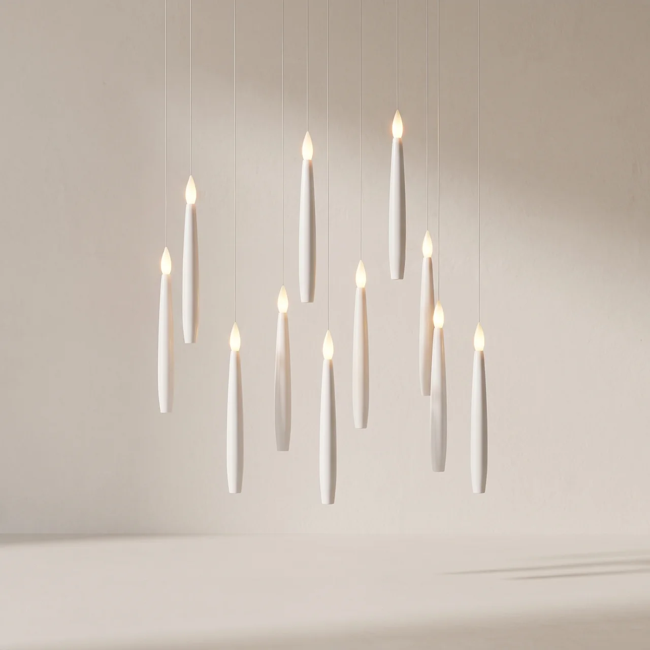 Floating LED Candle Set with Wand Remote and Warm White Light