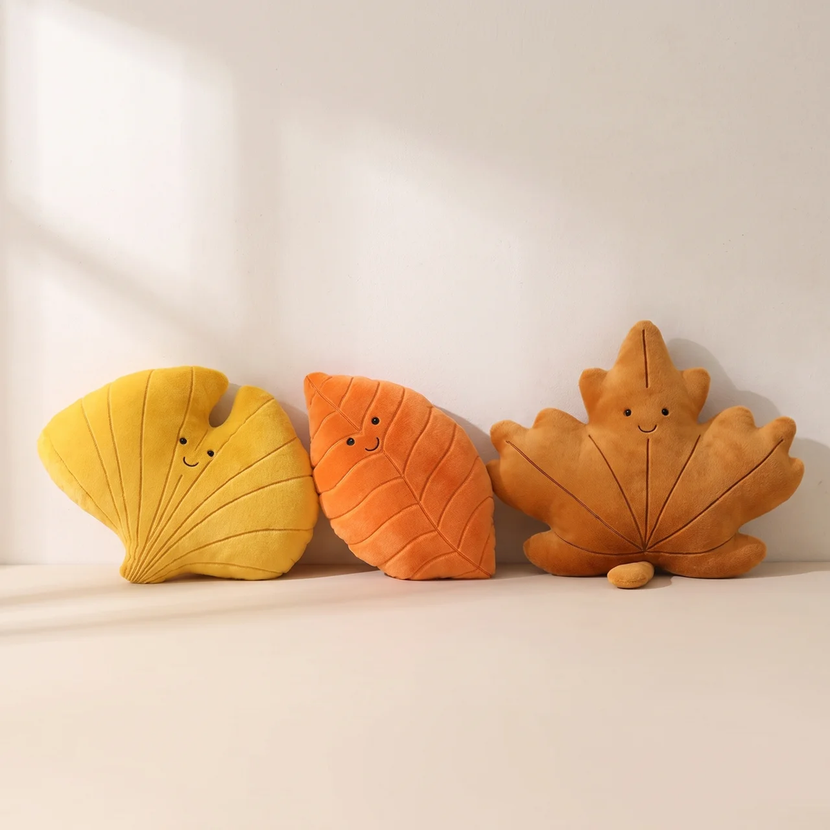 Throw Pillow Autumn Leaf Pattern Warm Fall Tones Square Decorative Cushion