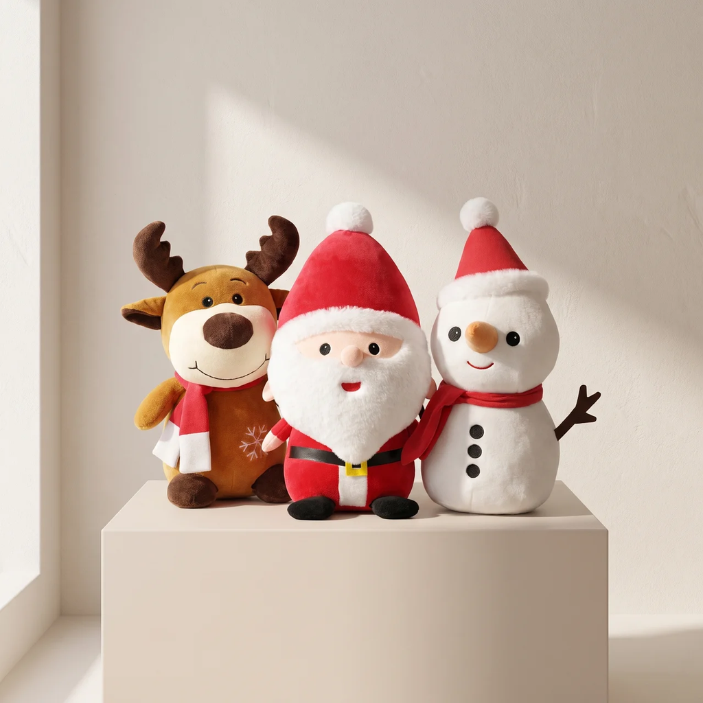 Christmas Plush Toy Santa Claus Moose Snowman Holiday Decoration