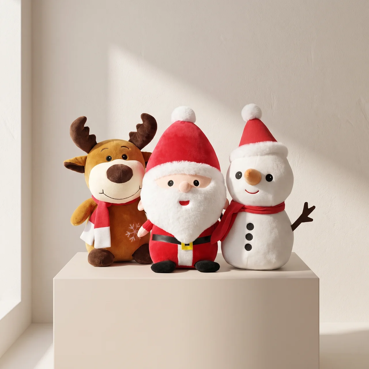 Christmas Plush Toy Santa Claus Moose Snowman Holiday Decoration