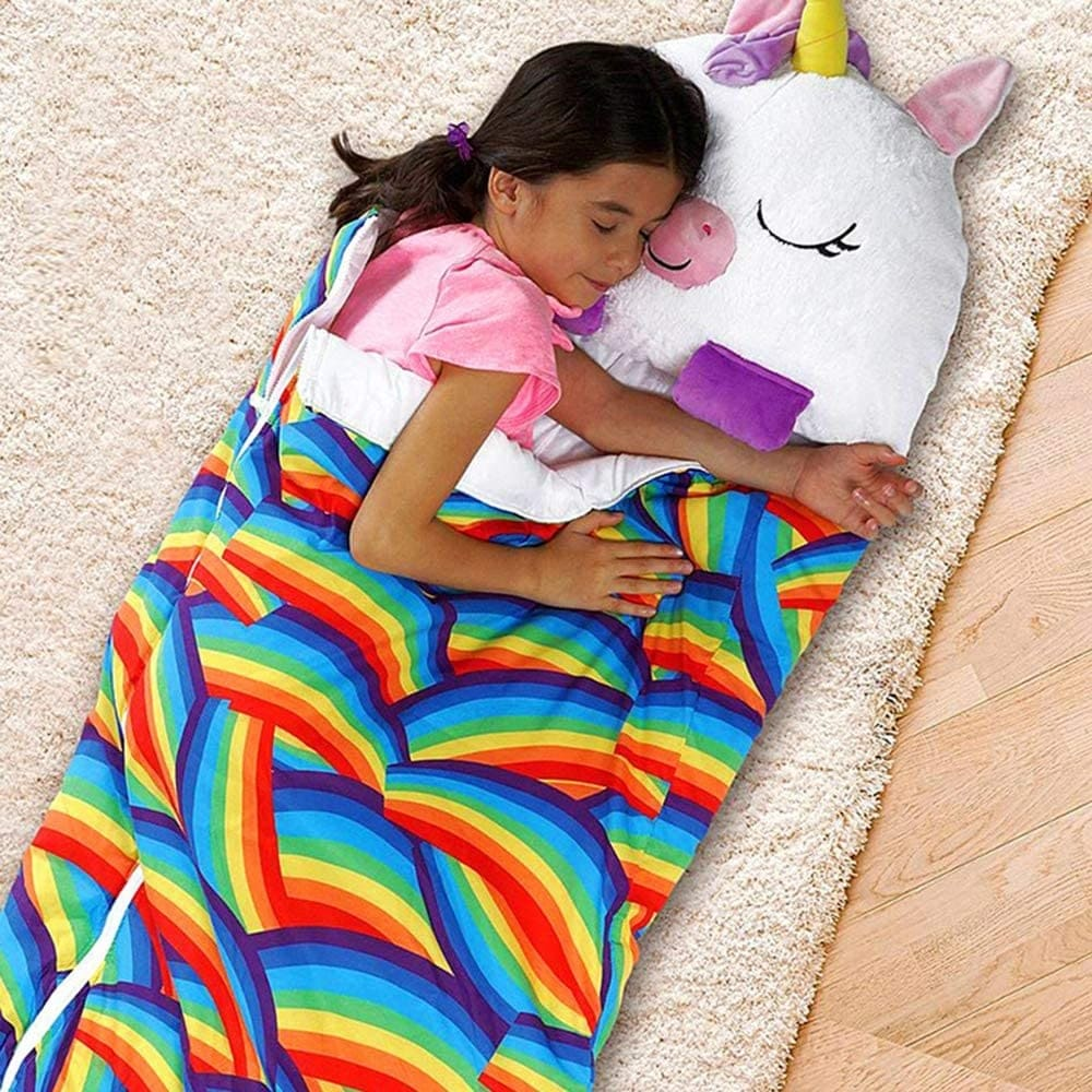 Children's Sleeping Bag Soft Fleece Animal Motif Lightweight