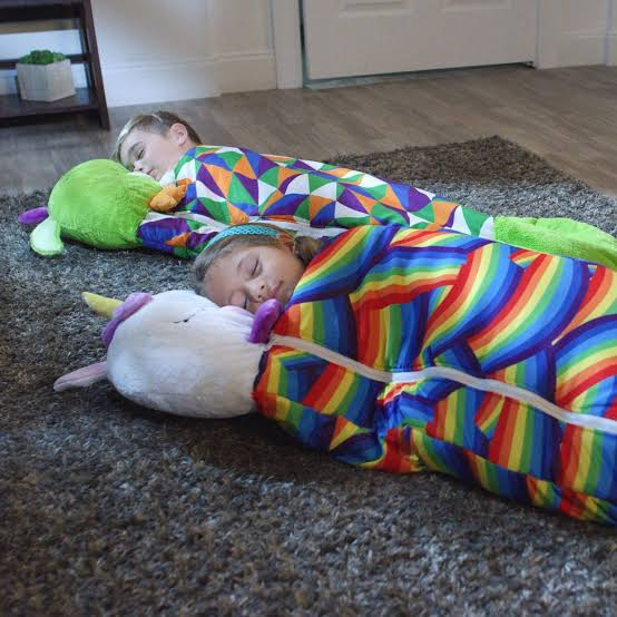 Children's Sleeping Bag Soft Fleece Animal Motif Lightweight