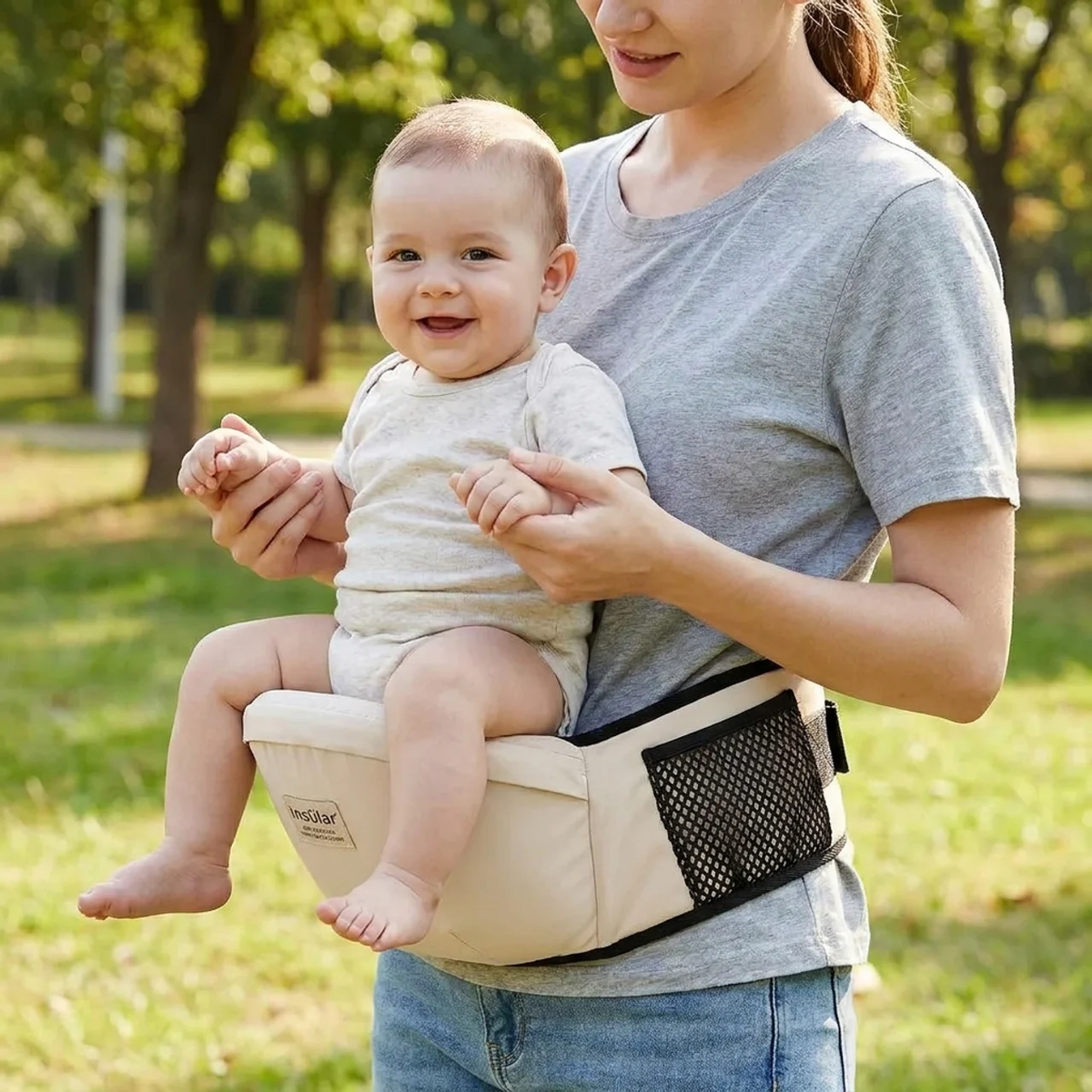 Baby Carrier Hip Seat with Quick Release Clip and Waist Support