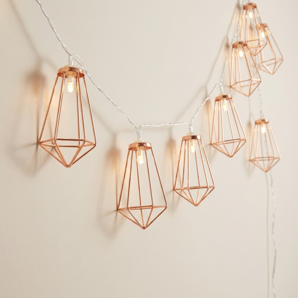 Diamond Fairy String Lights with Warm White LED Glow