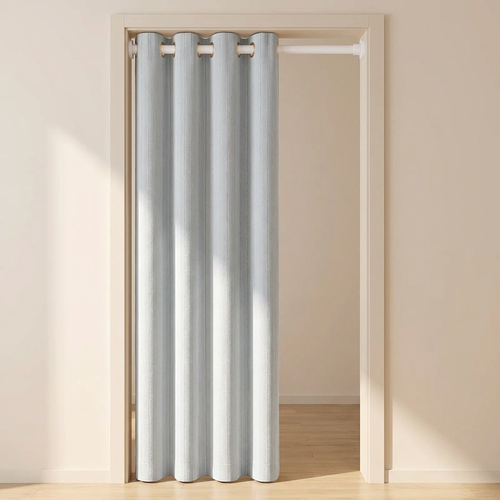 Thermal Door Curtain with Blackout Fabric and Draft Reduction