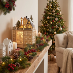 Wooden Advent Calendar with 24 Drawers and Warm LED Lights