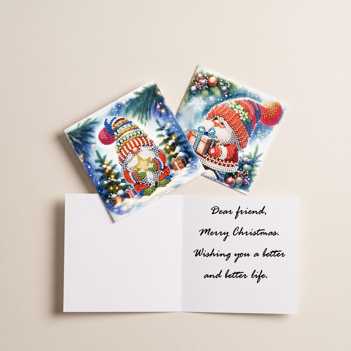 5D Diamond Painting Christmas Cards Set of 12 with Envelopes