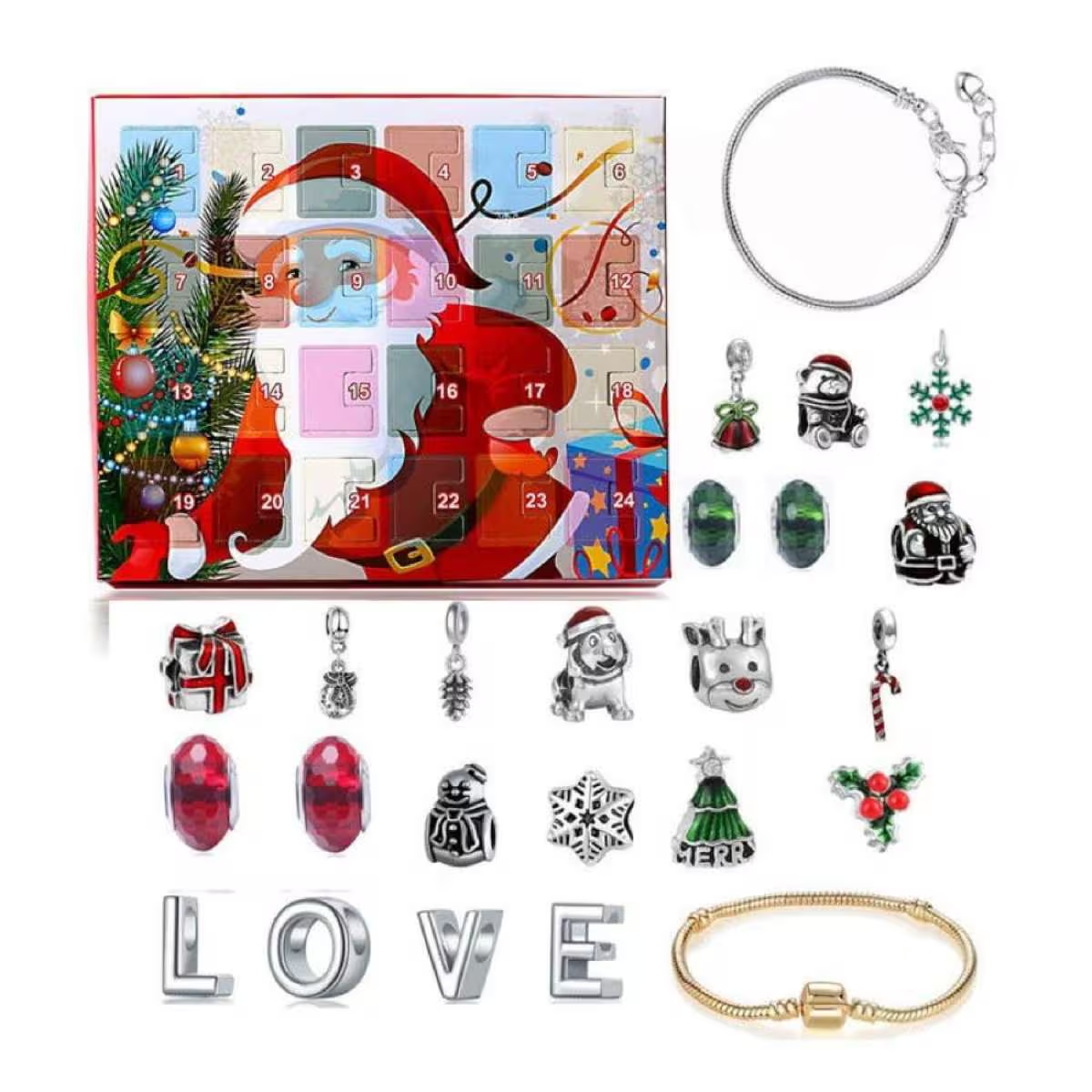 Christmas Advent Calendar 24 Surprises with Hanging Decorations