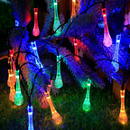 Solar LED String Lights 30 Teardrop Bulbs 8 Lighting Modes