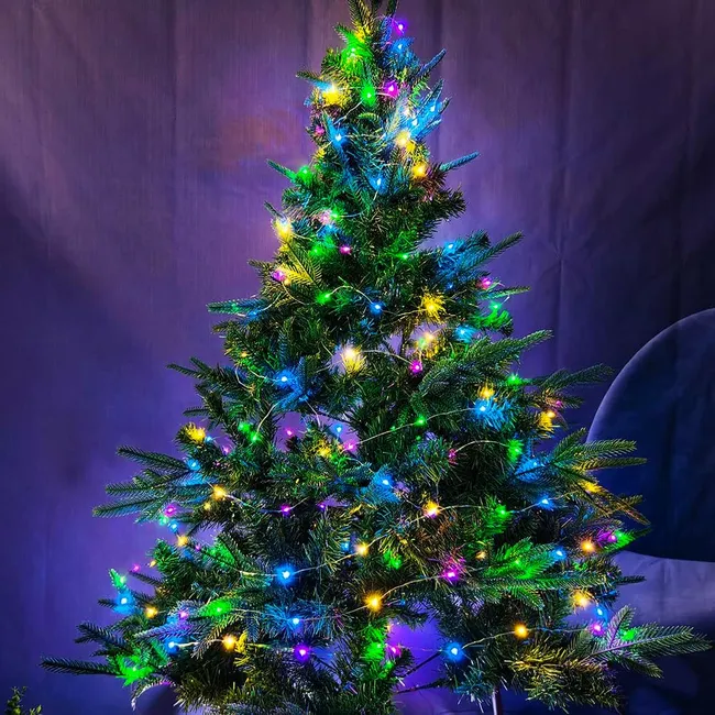 Copper Wire LED String Lights Green Rattan IP55 Waterproof