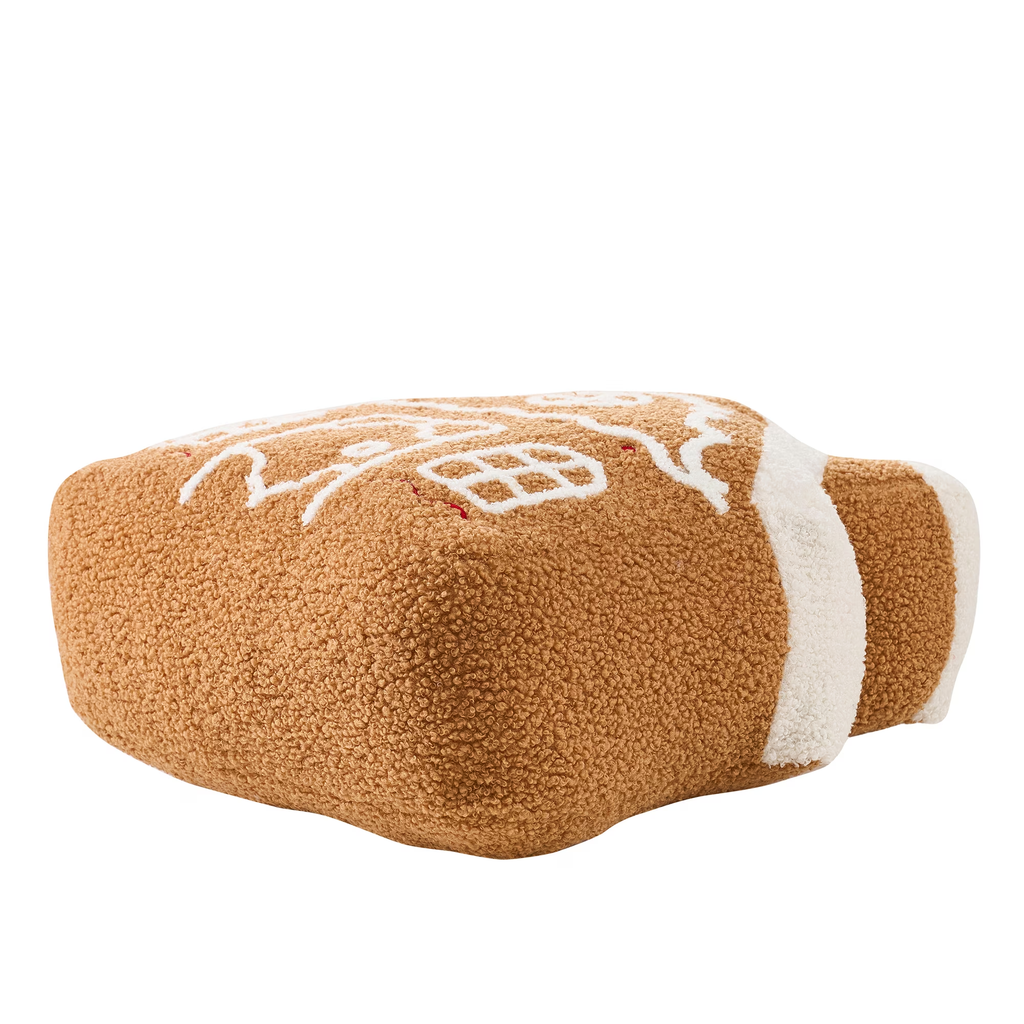 Gingerbread House Cushion 32cm Embroidered Fleece Christmas Decor