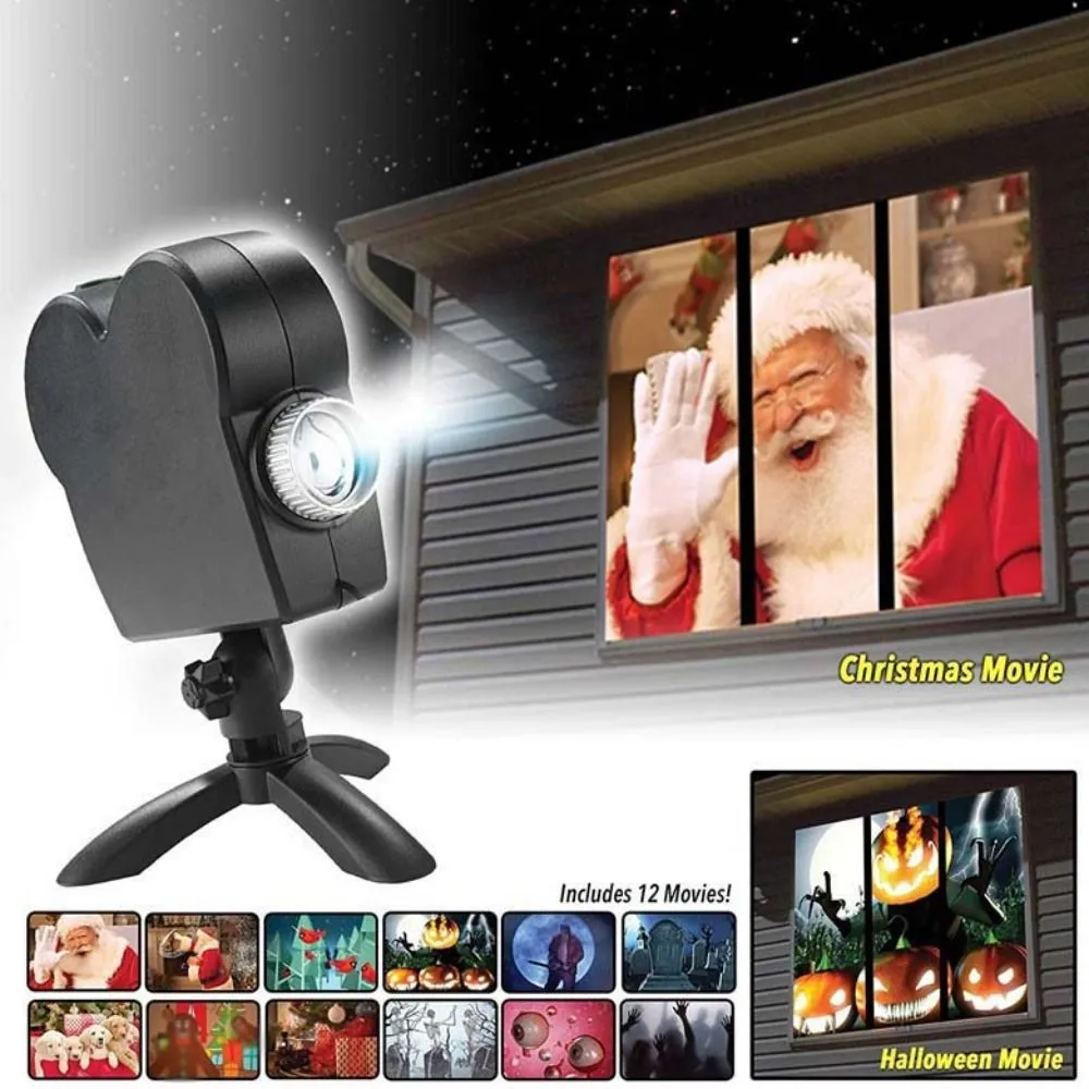 Window LED Projector with 12 Moving Festive Animations
