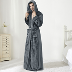 Men's Hooded Bathrobe – Soft Plush Robe for Warmth, Comfort & Relaxation 2