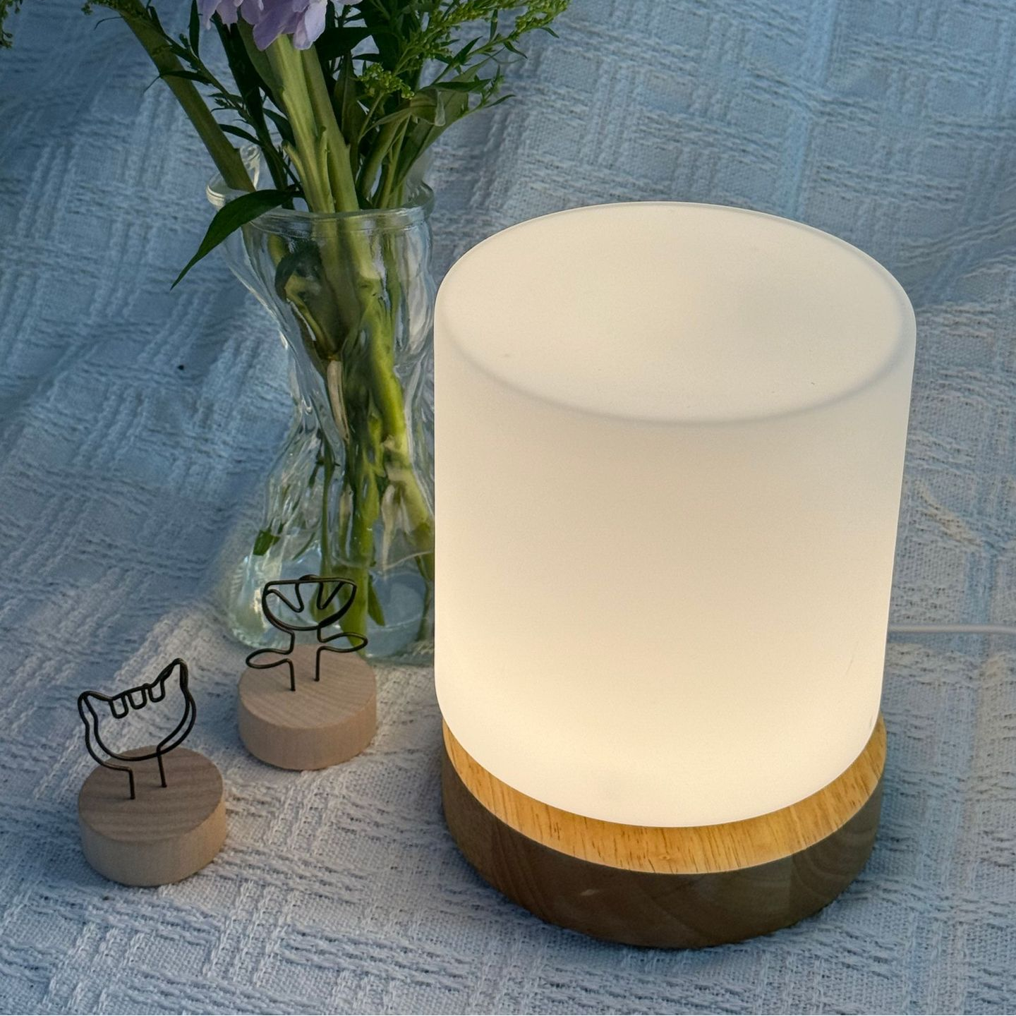 Mini Glass Table Lamp - 360° Illumination for Nightstands