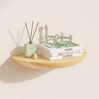 Half-Round Floating Shelf - Stylish Wall Storage Solution in Natural Wood 9