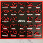 3D Printed F1 Racing Calendar 2026 Ð All Circuits Track Wall Art with Display Stand 1