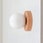 Wall Sconce Globe Light Dimmable Hardwired Indoor Pearl Finish