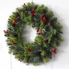 Christmas Wreath Artificial Pine Foliage Red Berry Holiday Decoration