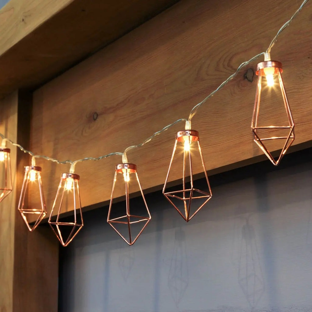 Diamond Fairy String Lights with Warm White LED Glow