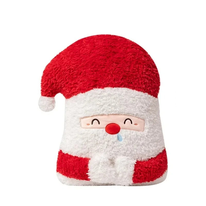 A plush Santa Claus head pillow with a red hat and white body, shown on a white background with a vertical dimension marker indicating 40cm (15.75in) height.