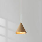 Pendant Lamp Wood Cone Three Head Linear Design LED Compatible