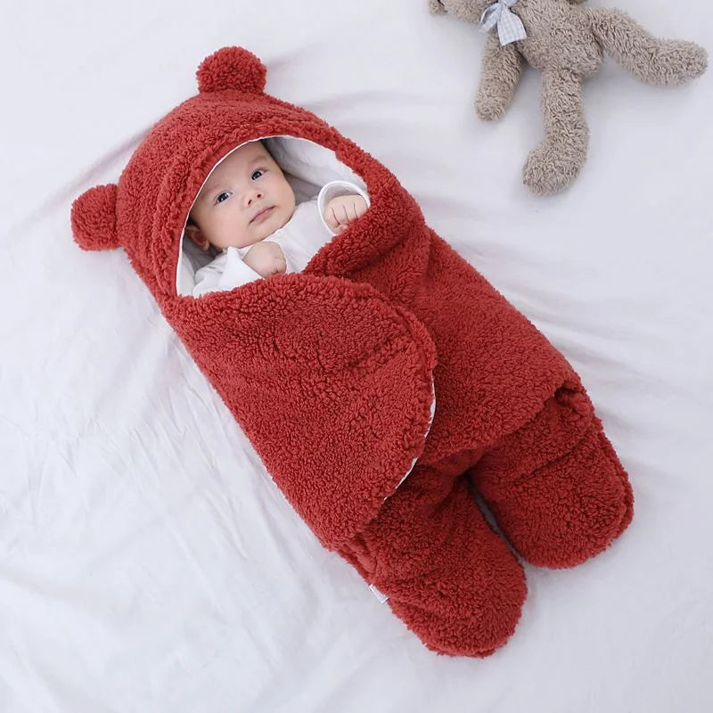 Baby Blanket and Sleeping Bag Set Bear Design Soft Fabric