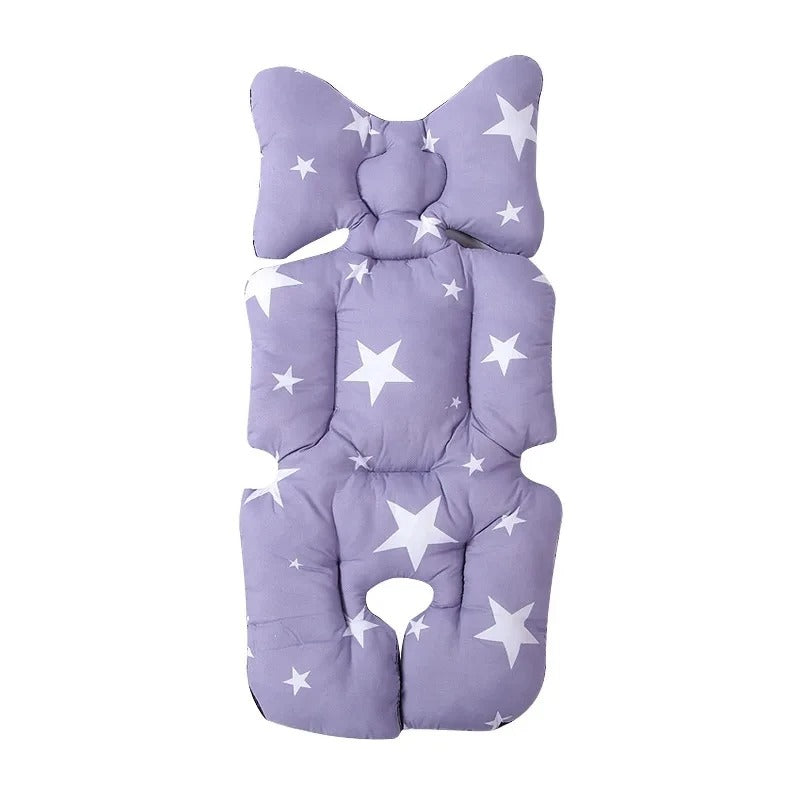 A lavender purple baby footmuff with a white star pattern, shown flat against a solid white background.